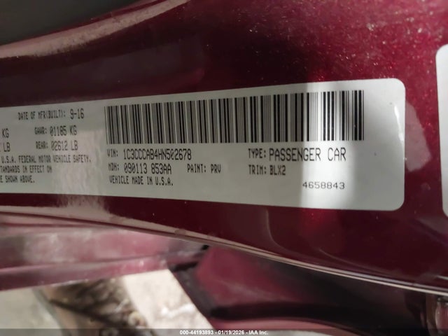 Aukcja sprzedaży 2017 Chrysler 200 Limited Platinum, vin: 1C3CCCAB4HN502678, numer aukcji: 44193893