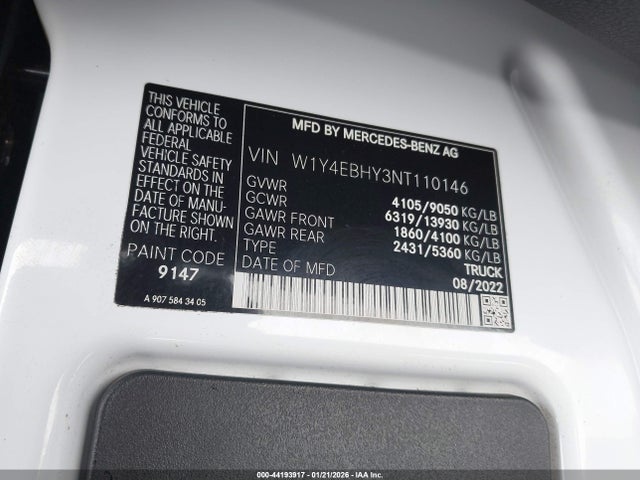2022 MERCEDES-BENZ SPRINTER 2500 W1Y4EBHY3NT110146 Photo 8