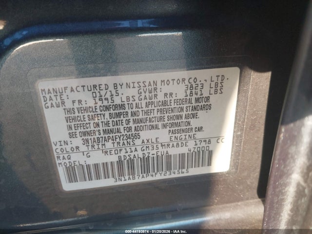 3N1AB7AP4FY234565 Nissan SENTRA SV