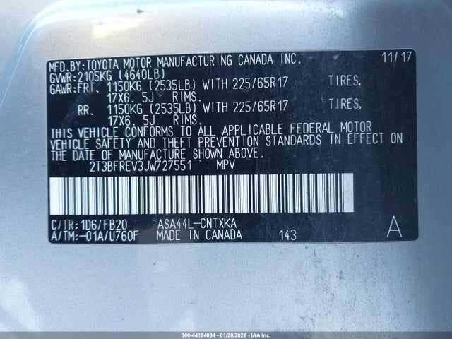 2018 TOYOTA RAV4 2T3BFREV3JW727551 Photo 8