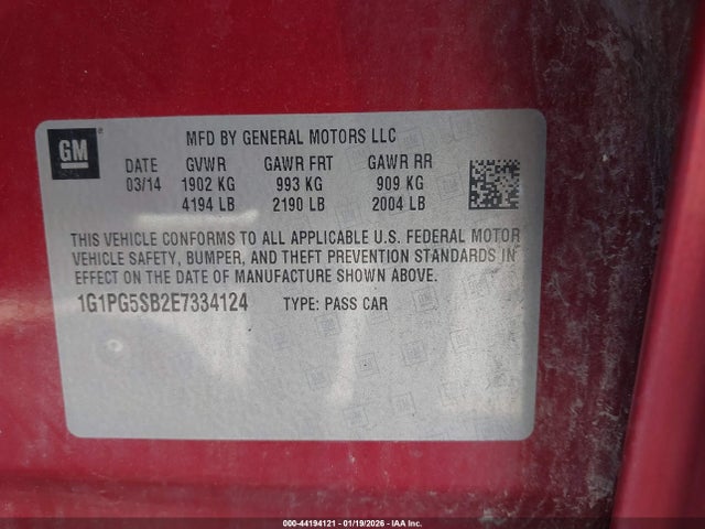 1G1PG5SB2E7334124 Chevrolet CRUZE LTZ