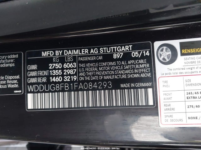 Продажа на аукционе авто 2015 Mercedes-benz S 550 4matic, vin: WDDUG8FB1FA084293, номер лота: 44194255