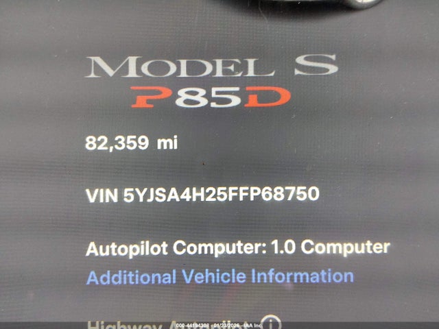 2015 TESLA MODEL S 5YJSA4H25FFP68750 Photo 8