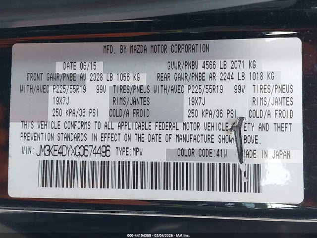 JM3KE4DYXG0674496 Mazda Cx-5 Grand Touring