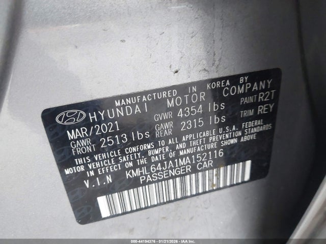 KMHL64JA1MA152116 Hyundai SONATA SEL
