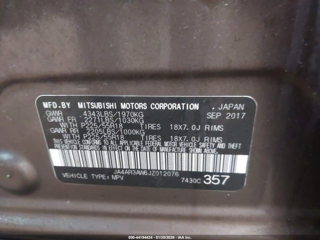 2018 MITSUBISHI OUTLANDER SPORT JA4AR3AW6JZ012076 Photo 8