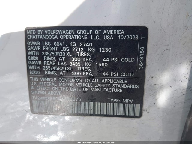 Продаж на аукціоні авто 2023 Volkswagen Id.4 Awd Pro S, vin: 1V2WNPE80PC052075, номер лоту: 44194459