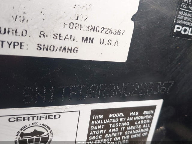 2022 POLARIS 850 RMK SN1TFD8R8NC228367 Photo 8