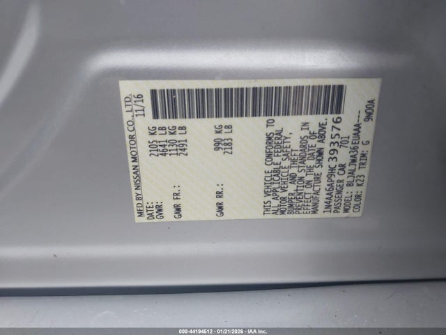 1N4AA6AP9HC393576 Nissan Maxima 3.5 Sv