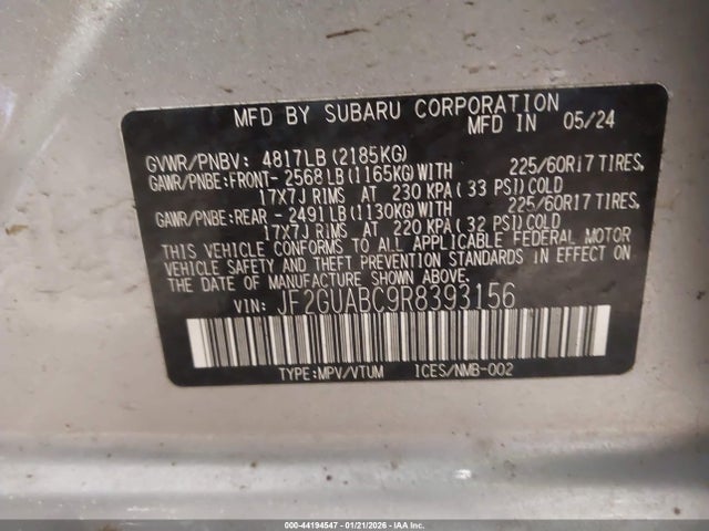 Subaru Crosstrek 2024 JF2GUABC9R8393156 Image 9