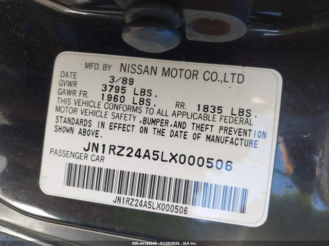 1990 NISSAN 300ZX JN1RZ24A5LX000506 Photo 8