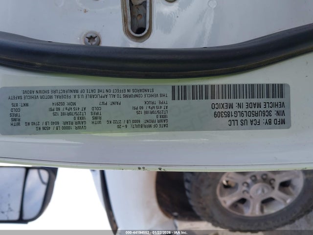 Aukcja sprzedaży 2020 Ram 2500 Big Horn  4x4 6'4 Box, vin: 3C6UR5DL9LG185309, numer aukcji: 44194552