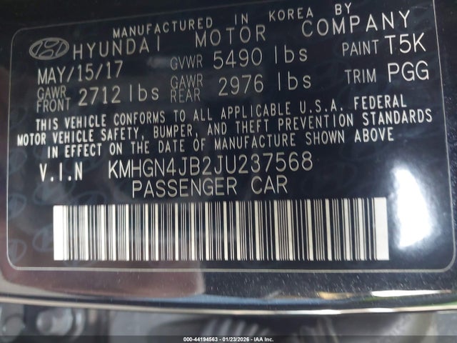 KMHGN4JB2JU237568 Genesis G80 3.3t Sport