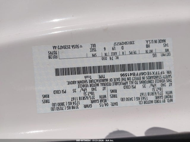 Ford F-150 Lariat 2015 1FTFX1EG6FFB41596 Image 9