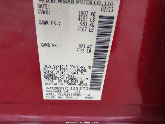 Nissan LEAF S 2015 1N4AZ0CP9FC325570 Image 9