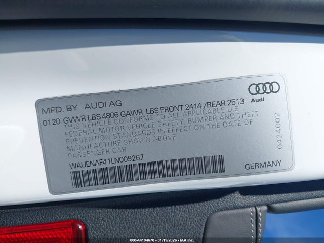 2020 AUDI A4 WAUENAF41LN009267 Photo 8