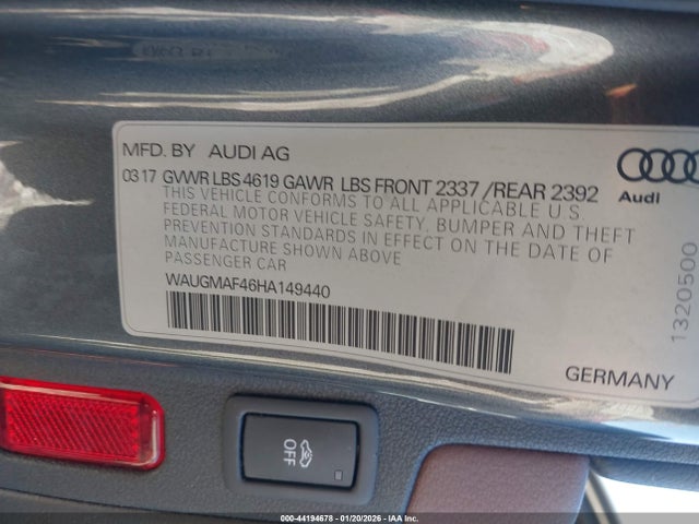 2017 AUDI A4 WAUGMAF46HA149440 Photo 8