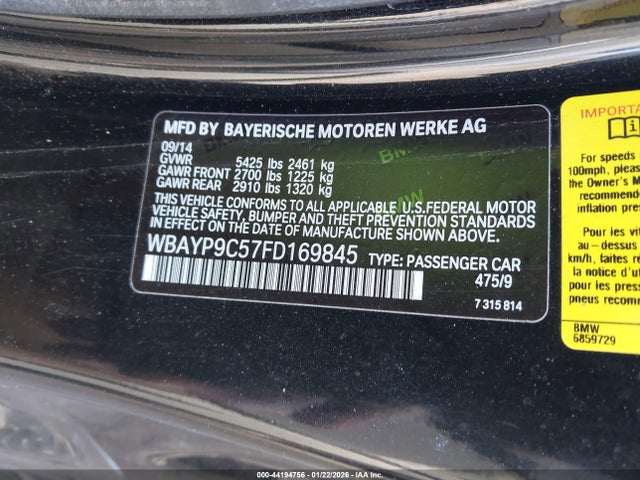 2015 BMW 650I WBAYP9C57FD169845 Photo 8