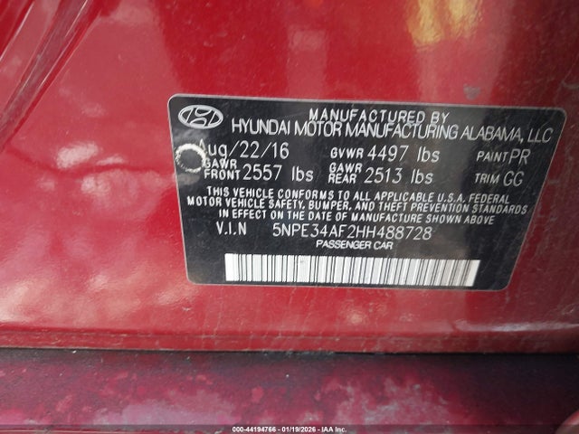 5NPE34AF2HH488728 Hyundai Sonata Sport