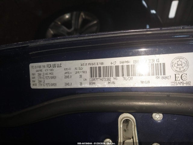 44194844 :رقم المزاد ، 1C6RR7MT7HS731882 vin ، 2017 Ram 1500 Sport مزاد بيع