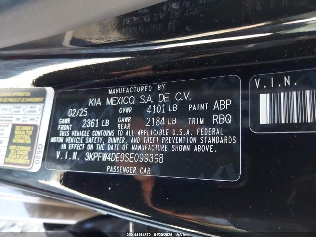 Aukcja sprzedaży 2025 Kia K4 Gt-line, vin: 3KPFW4DE9SE099398, numer aukcji: 44194872
