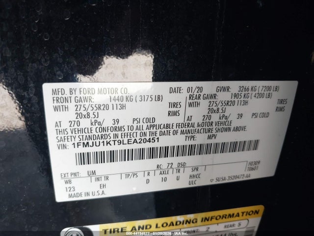 1FMJU1KT9LEA20451 Ford Expedition Limited