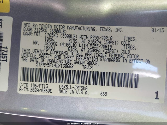 2013 TOYOTA TUNDRA 5TFRY5F14DX138862 Photo 8