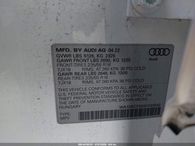 2022 AUDI Q3 WA1DECF3XN1123242 Photo 8