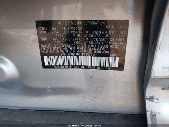 2023 SUBARU OUTBACK 4S4BTADC5P3180512 Photo 8