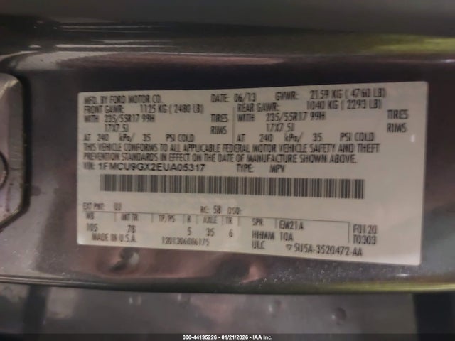 1FMCU9GX2EUA05317 Ford ESCAPE SE