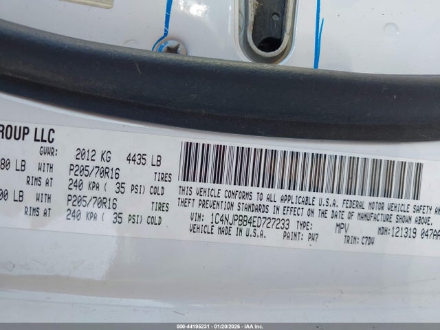 Jeep Patriot Sport 2014 1C4NJPBB4ED727233 Image 9