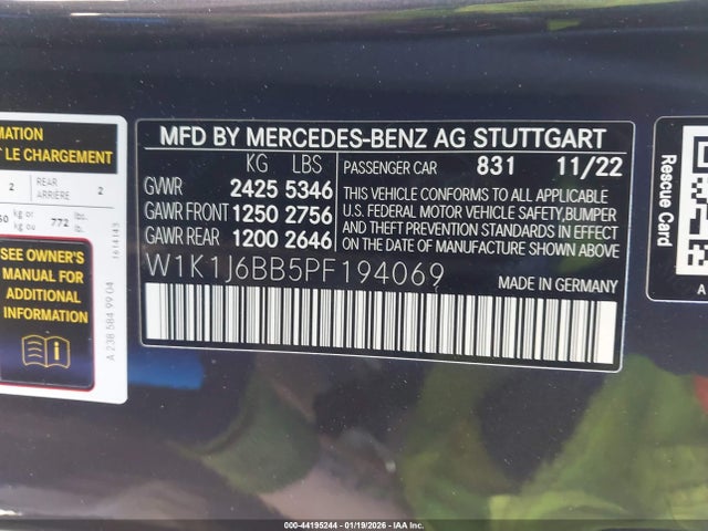 W1K1J6BB5PF194069 Mercedes-Benz Amg E 53 4matic