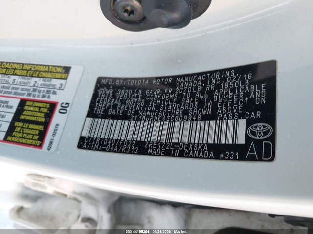 2T1BURHE4GC609948 Toyota Corolla S