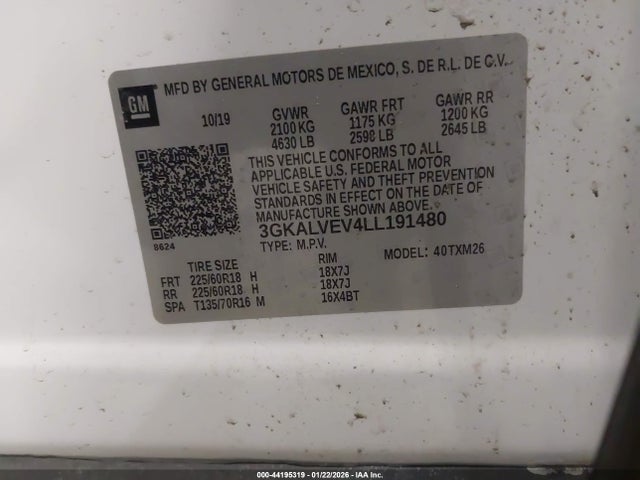 Продаж на аукціоні авто 2020 Gmc Terrain Awd Slt, vin: 3GKALVEV4LL191480, номер лоту: 44195319