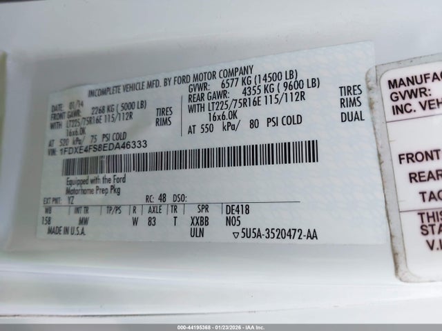 Ford E-450 Cutaway 2014 1FDXE4FS8EDA46333 Image 9
