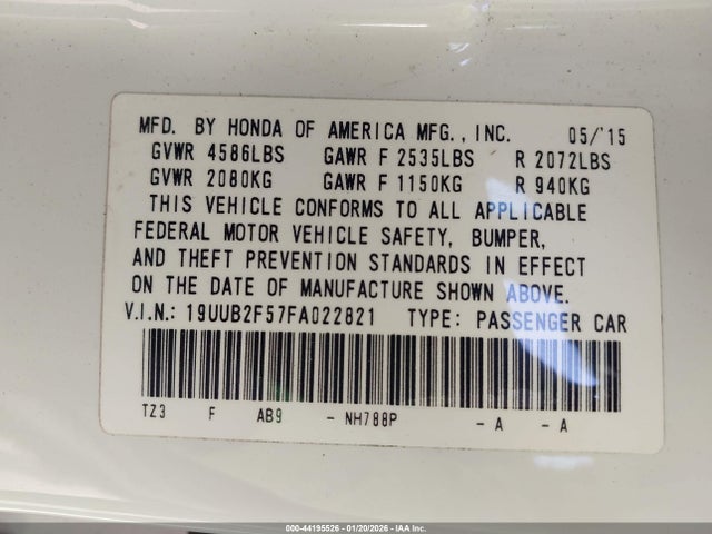 2015 ACURA TLX 19UUB2F57FA022821 Photo 8