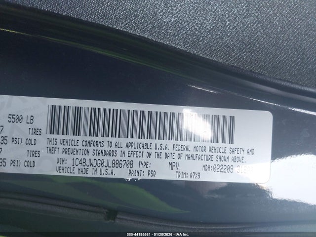 1C4BJWDG0JL886708 Jeep Wrangler Jk Unlimited Sport S 4x4