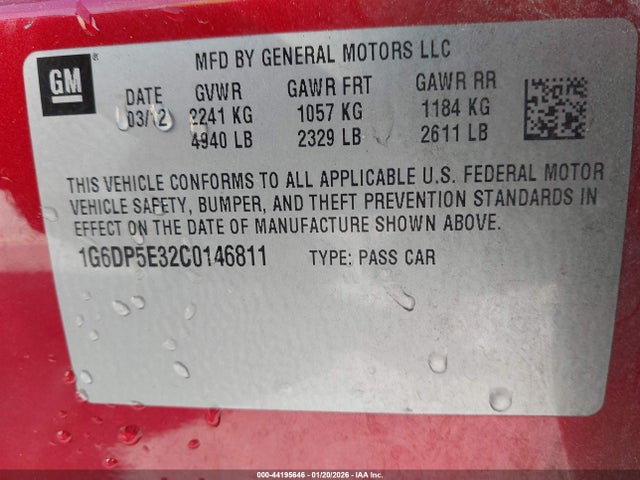 2012 CADILLAC CTS 1G6DP5E32C0146811 Photo 8