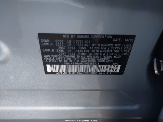 2022 SUBARU ASCENT 4S4WMARD0N3468774 Photo 8