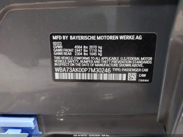 Aukcja sprzedaży 2023 Bmw 228 Gran Coupe I Xdrive, vin: WBA73AK00P7M30246, numer aukcji: 44195751