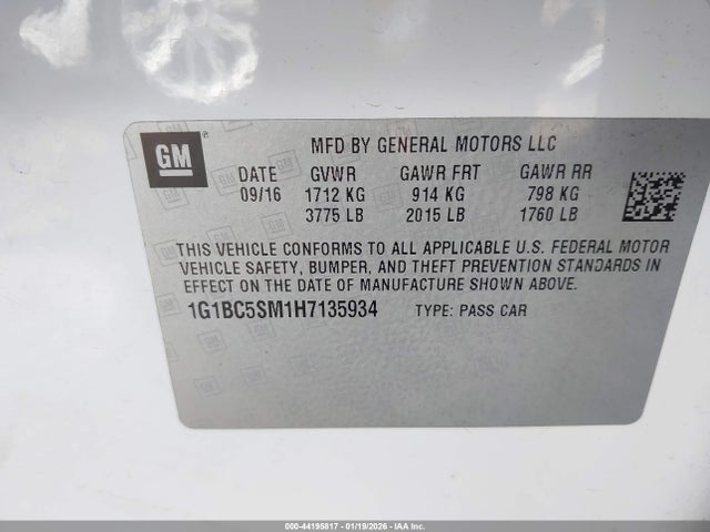 1G1BC5SM1H7135934 Chevrolet Cruze Ls Auto