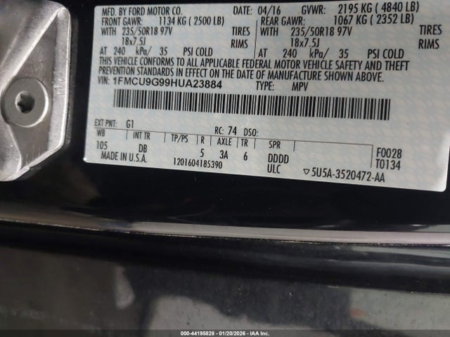 2017 FORD ESCAPE 1FMCU9G99HUA23884 Photo 8