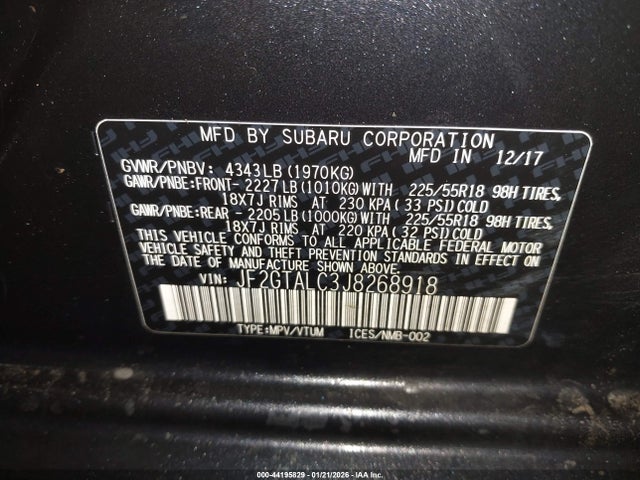 2018 SUBARU CROSSTREK JF2GTALC3J8268918 Photo 8