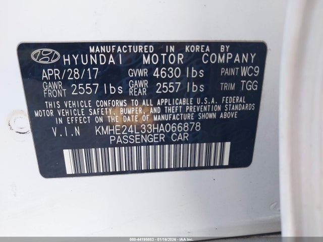 KMHE24L33HA066878 Hyundai Sonata Hybrid Se