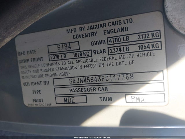 1985 JAGUAR XJS SAJNV5843FC117768 Photo 8