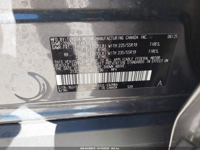 2T3C1RFV0SW403296 Toyota Rav4 Xle Premium