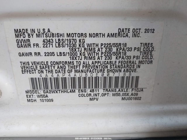 2013 MITSUBISHI OUTLANDER SPORT 4A4AP4AU8DE007188 Photo 8