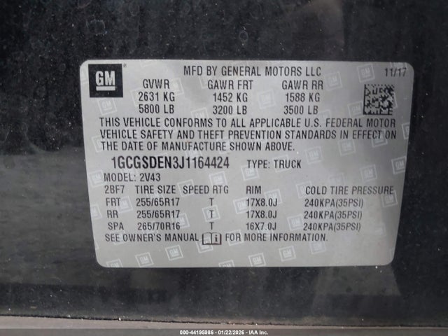 1GCGSDEN3J1164424 Chevrolet Colorado Z71