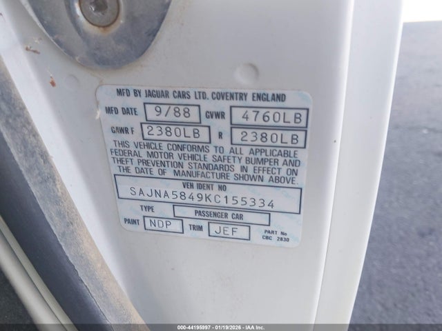 1989 JAGUAR XJS SAJNA5849KC155334 Photo 8