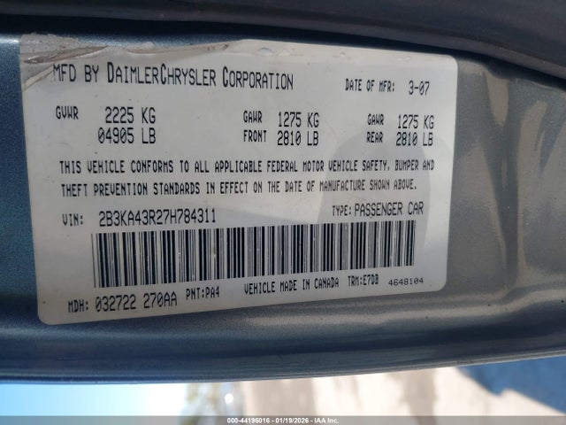 2007 DODGE CHARGER 2B3KA43R27H784311 Photo 8